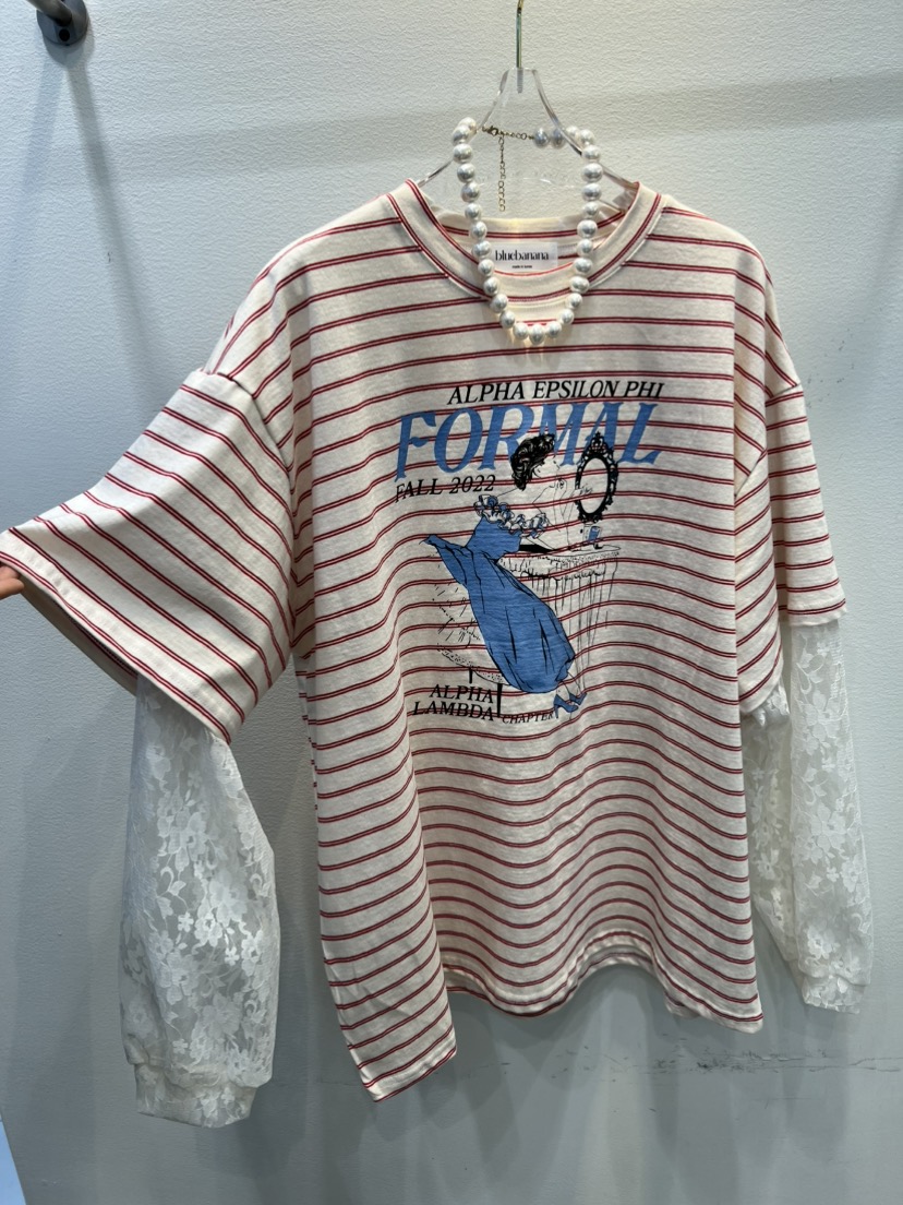 BLUE BANANA韓國東大門代購女士新款推薦長袖T恤不含飾品BLUE BANANA長袖T恤圖色1