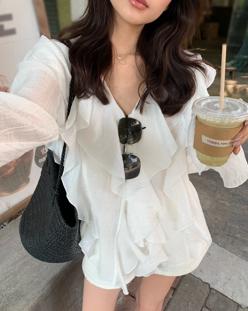 OLA韓國東大門代購女士新品休閑26春夏熱賣人氣襯衫蕾絲衫mellor/OLA襯衫/蕾絲衫