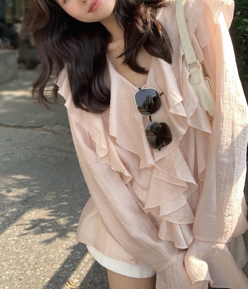 OLA韓國東大門代購女士新品休閑26春夏熱賣人氣襯衫蕾絲衫mellor/OLA襯衫/蕾絲衫