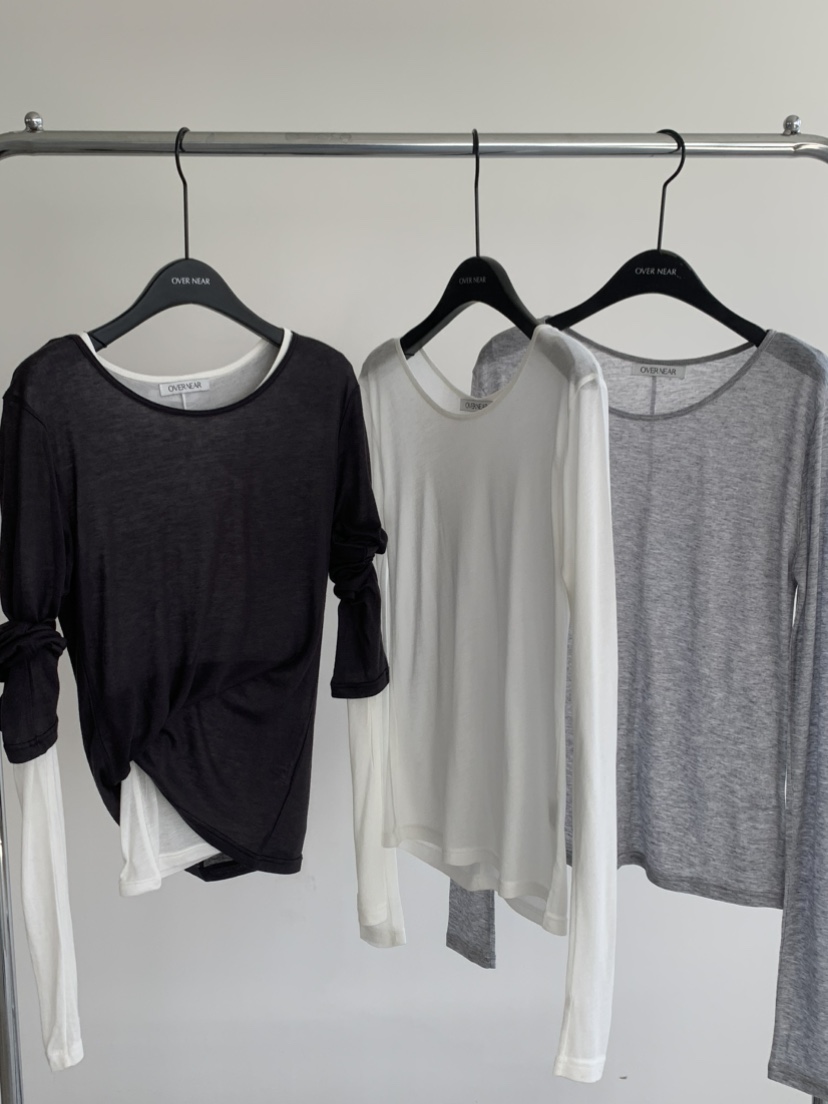 OVER NEAR韓國東大門代購女裝新款時尚熱賣長袖T恤不含內搭OVER NEAR長袖T恤