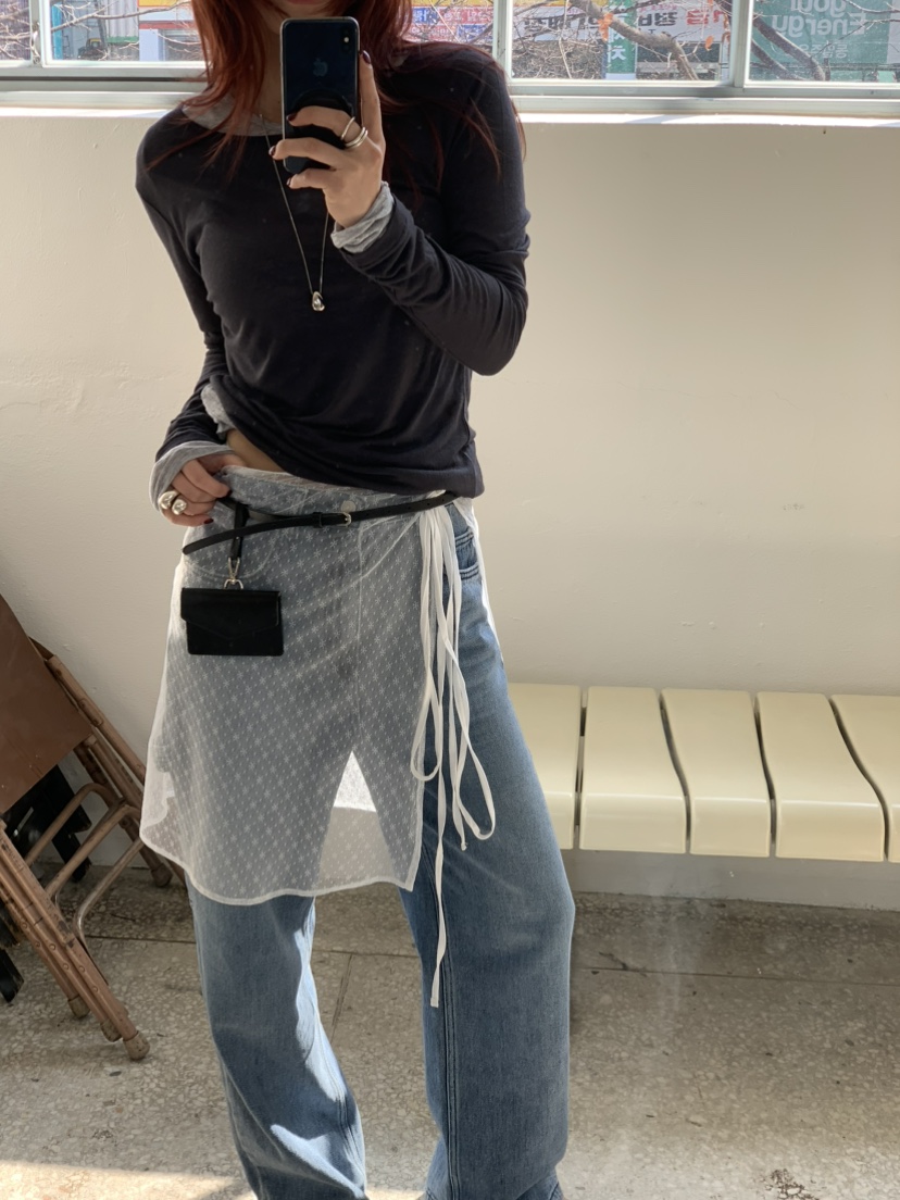 OVER NEAR韓國東大門代購女裝新款時尚熱賣長袖T恤不含內搭OVER NEAR長袖T恤