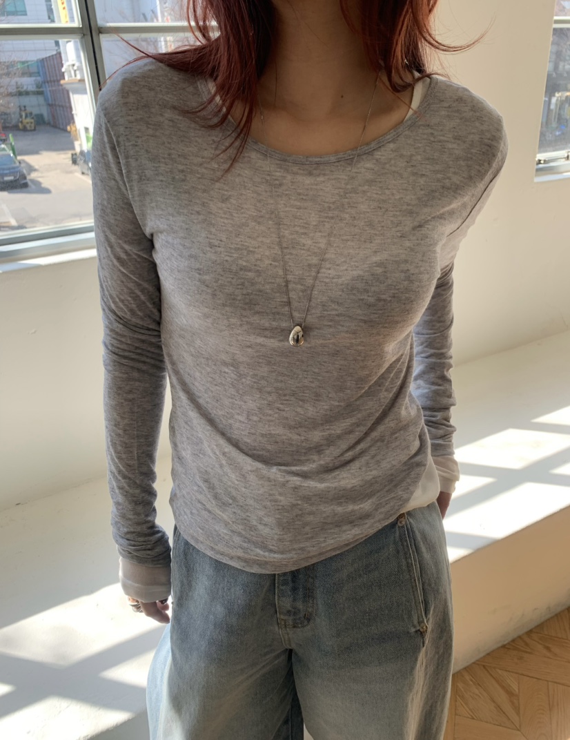 OVER NEAR韓國東大門代購女裝新款時尚熱賣長袖T恤不含內搭OVER NEAR長袖T恤