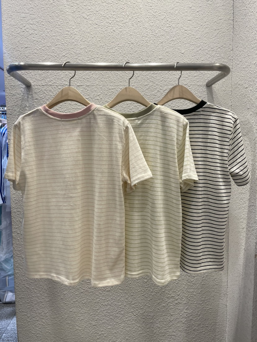 BABEL韓國東大門代購女裝新款職業人氣推薦時尚T恤刺繡條紋BABELT恤