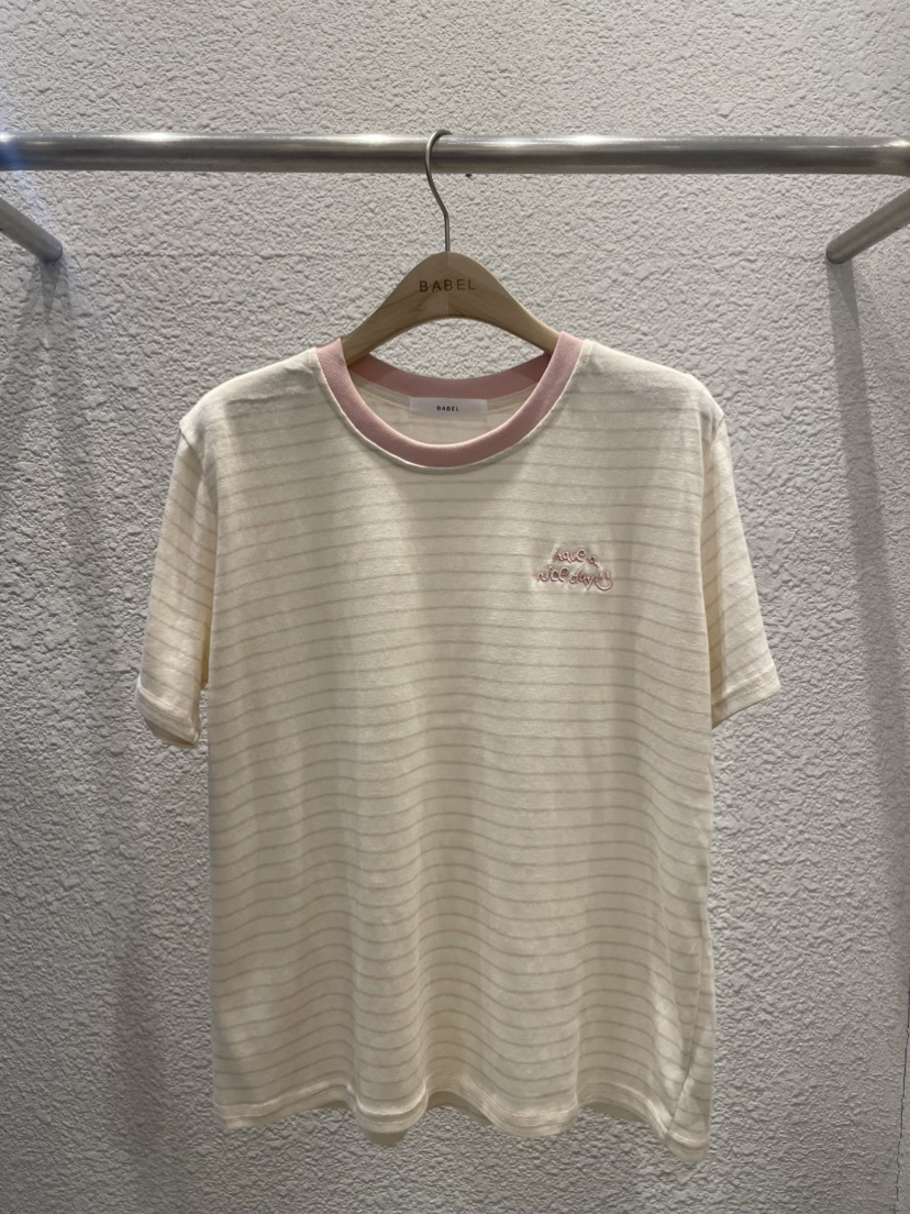 BABEL韓國東大門代購女裝新款職業人氣推薦時尚T恤刺繡條紋BABELT恤圖色2