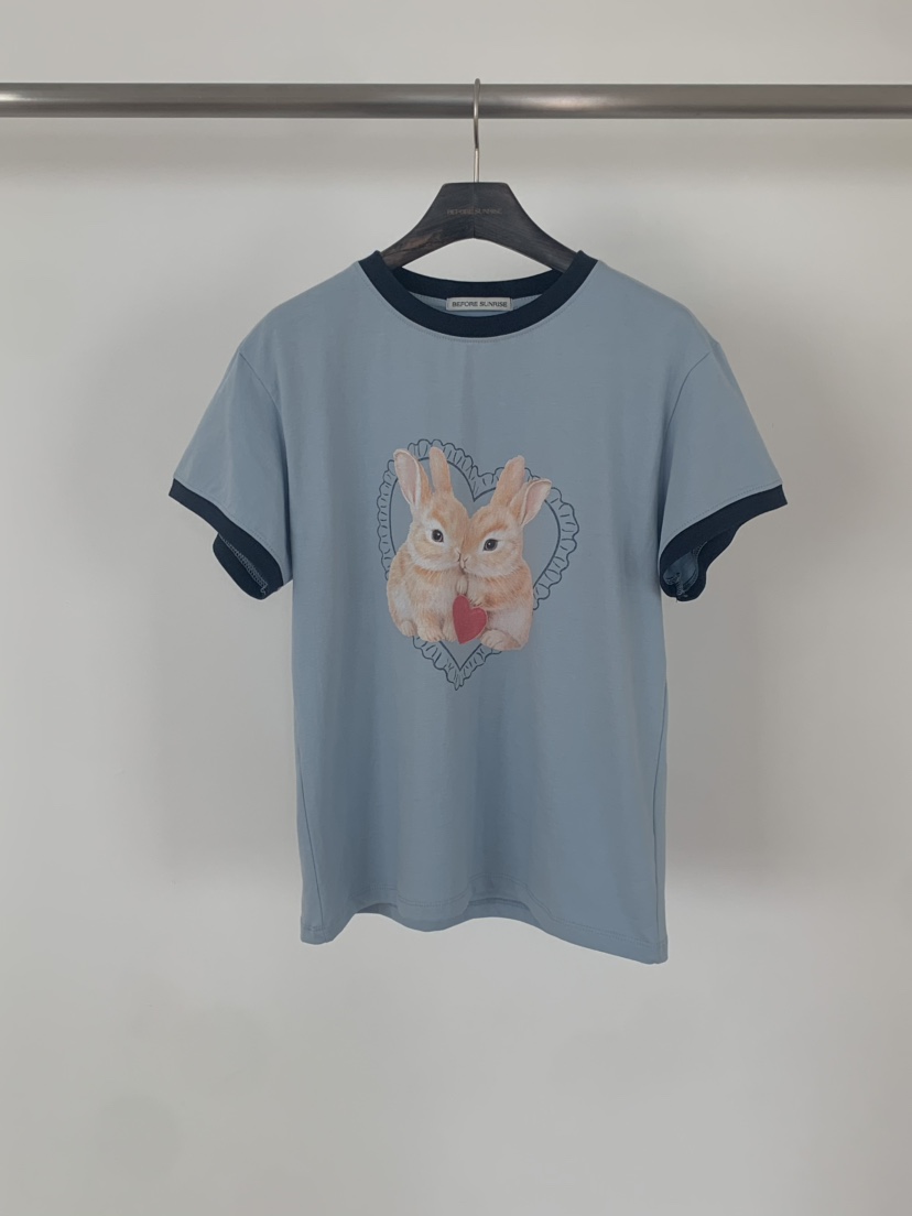 BEFORE SUNRISE韓國東大門直郵女士新品人氣時尚T恤兔子BEFORE SUNRISET恤圖色3