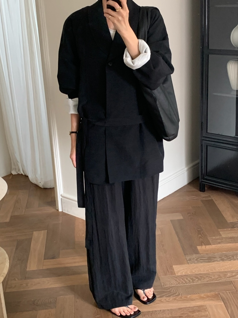 A Flan韓國東大門代購女士新品人氣推薦熱賣職業夾克亞麻AFN/FLAN EDITION夾克