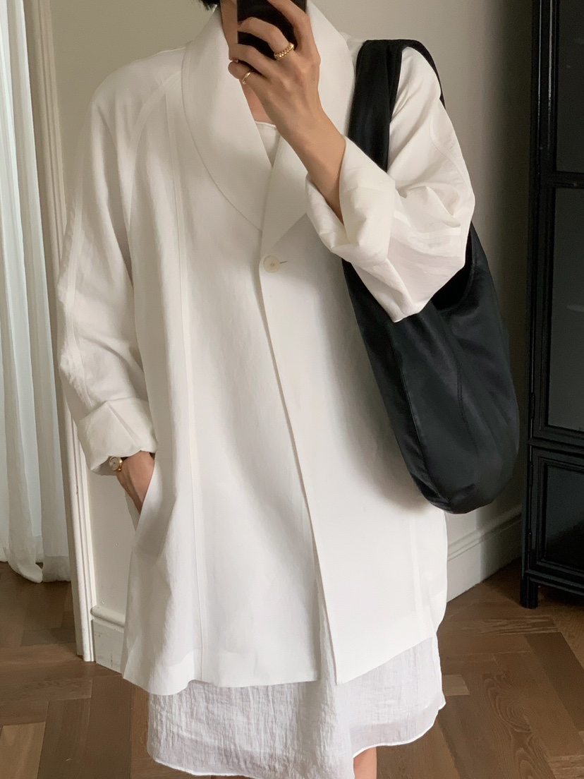 A Flan韓國東大門代購女士新品人氣推薦熱賣職業夾克亞麻AFN/FLAN EDITION夾克