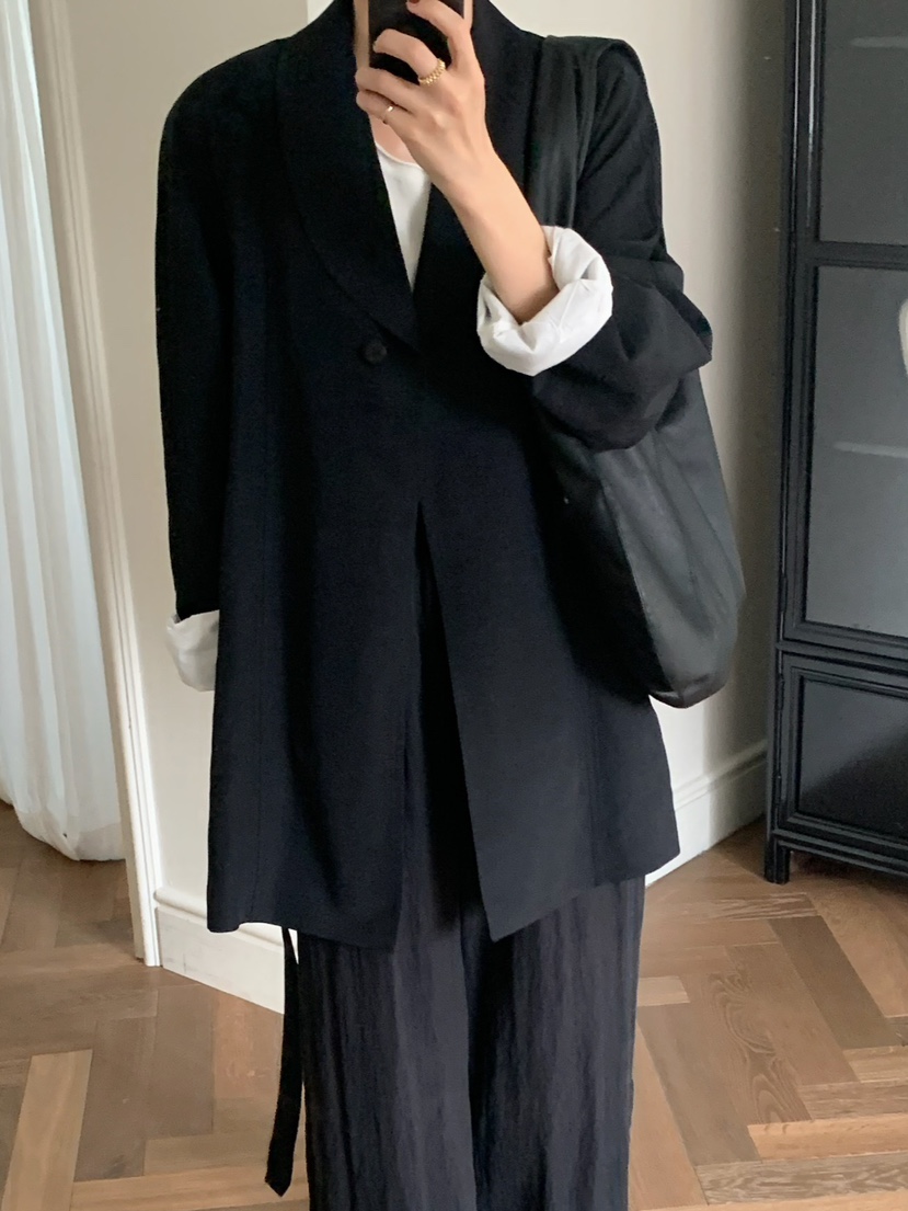 A Flan韓國東大門代購女士新品人氣推薦熱賣職業夾克亞麻AFN/FLAN EDITION夾克