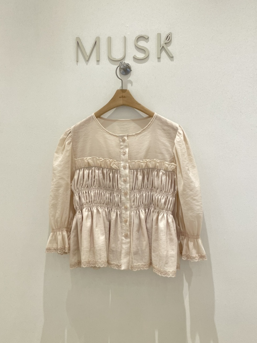 MUSK韓國代購女士新款人氣推薦熱賣26春夏時尚襯衫蕾絲衫MUSK襯衫/蕾絲衫圖色1