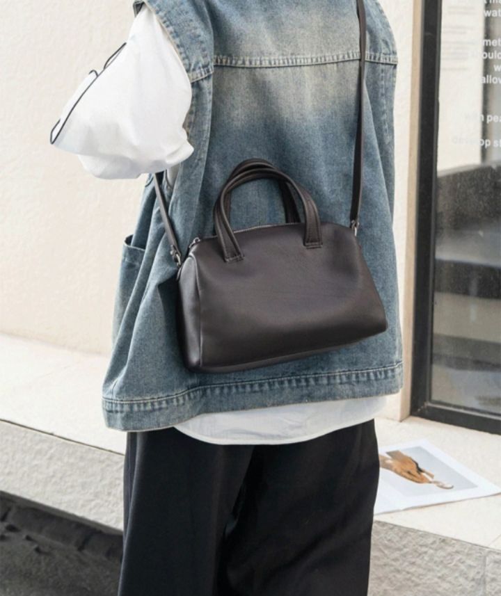 TROUVAILLE韓國直郵女裝新品職業26春夏時尚單肩斜跨包牛皮TROUVAILLE單肩/斜跨包