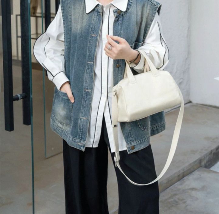 TROUVAILLE韓國直郵女裝新品職業26春夏時尚單肩斜跨包牛皮TROUVAILLE單肩/斜跨包圖色2