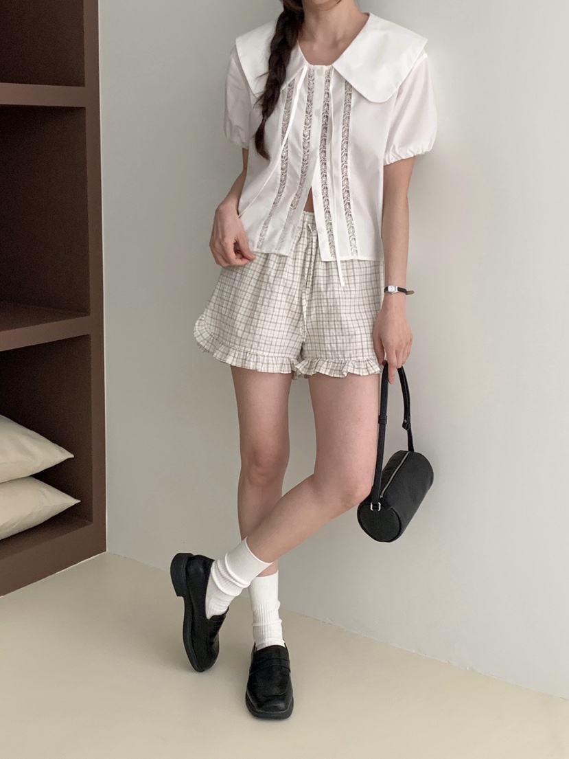 RE:OPENING韓國直郵女裝新品時尚職業熱賣休閑襯衫蕾絲衫RE:OPENING襯衫/蕾絲衫