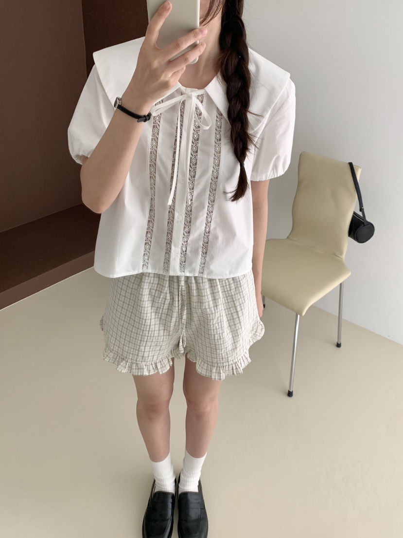 RE:OPENING韓國直郵女裝新品時尚職業熱賣休閑襯衫蕾絲衫RE:OPENING襯衫/蕾絲衫