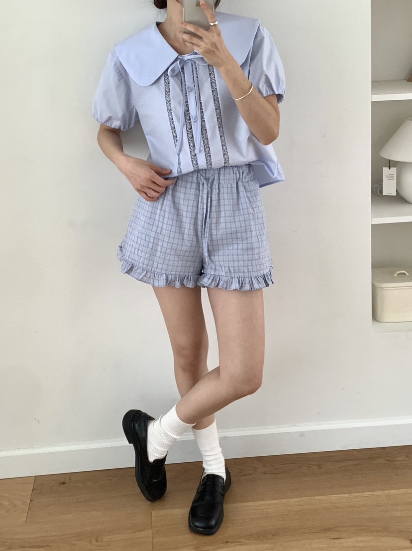 RE:OPENING韓國直郵女裝新品時尚職業熱賣休閑襯衫蕾絲衫RE:OPENING襯衫/蕾絲衫