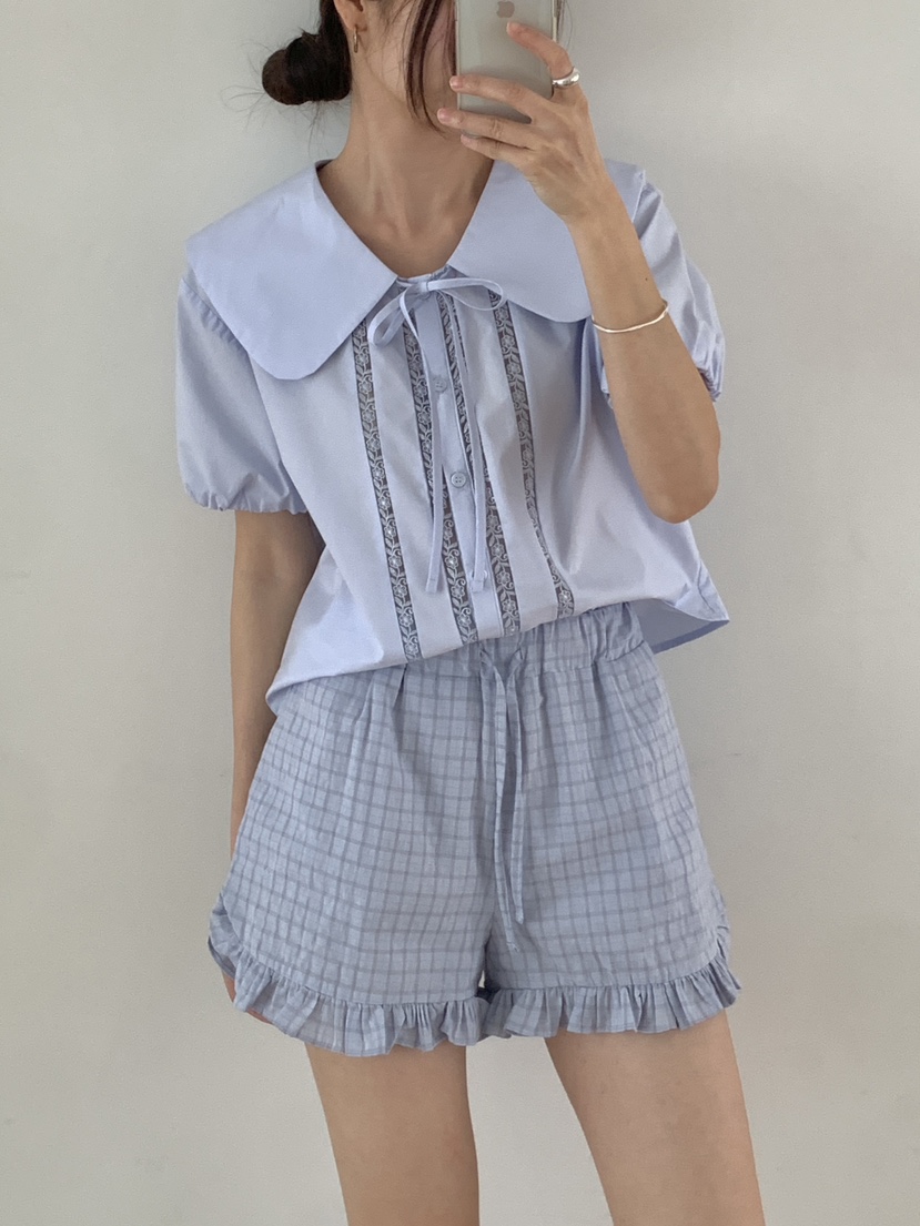 RE:OPENING韓國直郵女裝新品時尚職業熱賣休閑襯衫蕾絲衫RE:OPENING襯衫/蕾絲衫