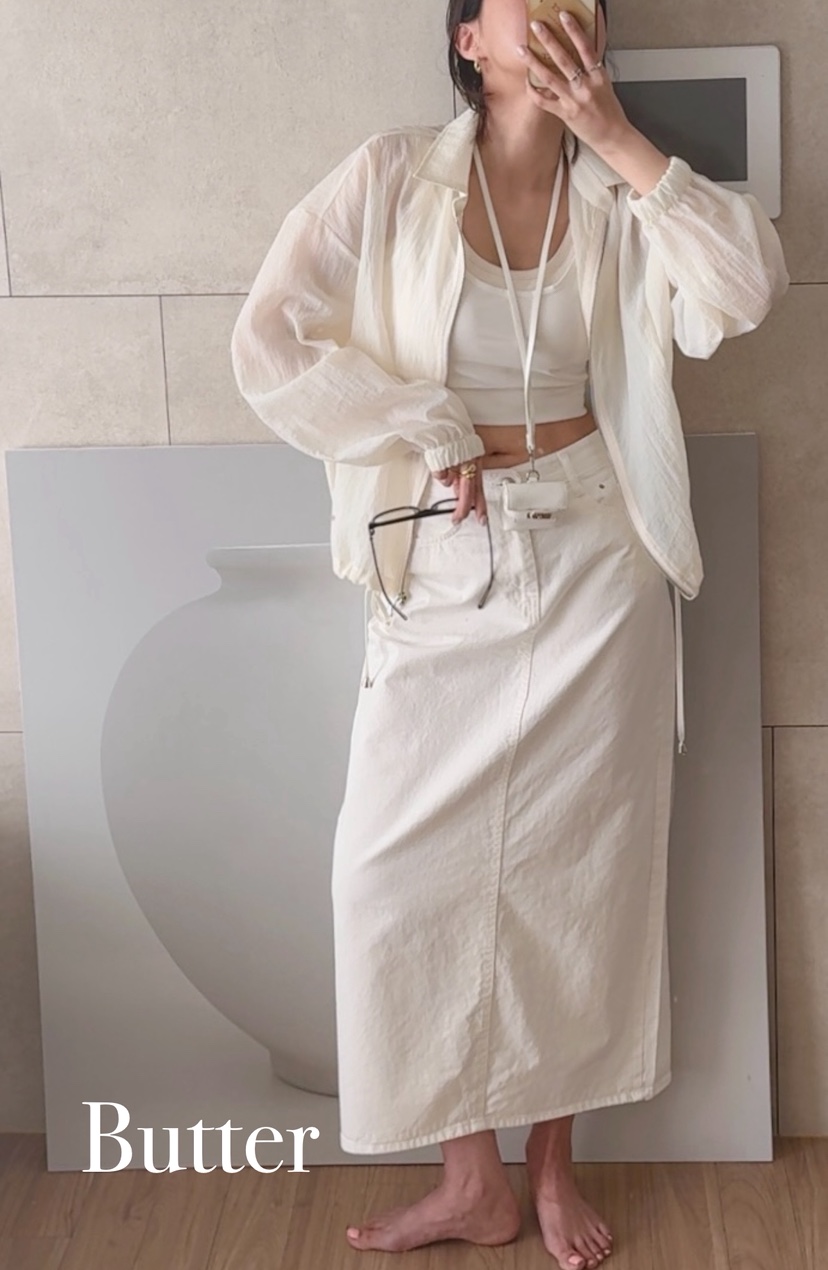BUTTER-P韓國東大門直郵女士新款休閑人氣26春夏職業長裙BUTTER-P長裙