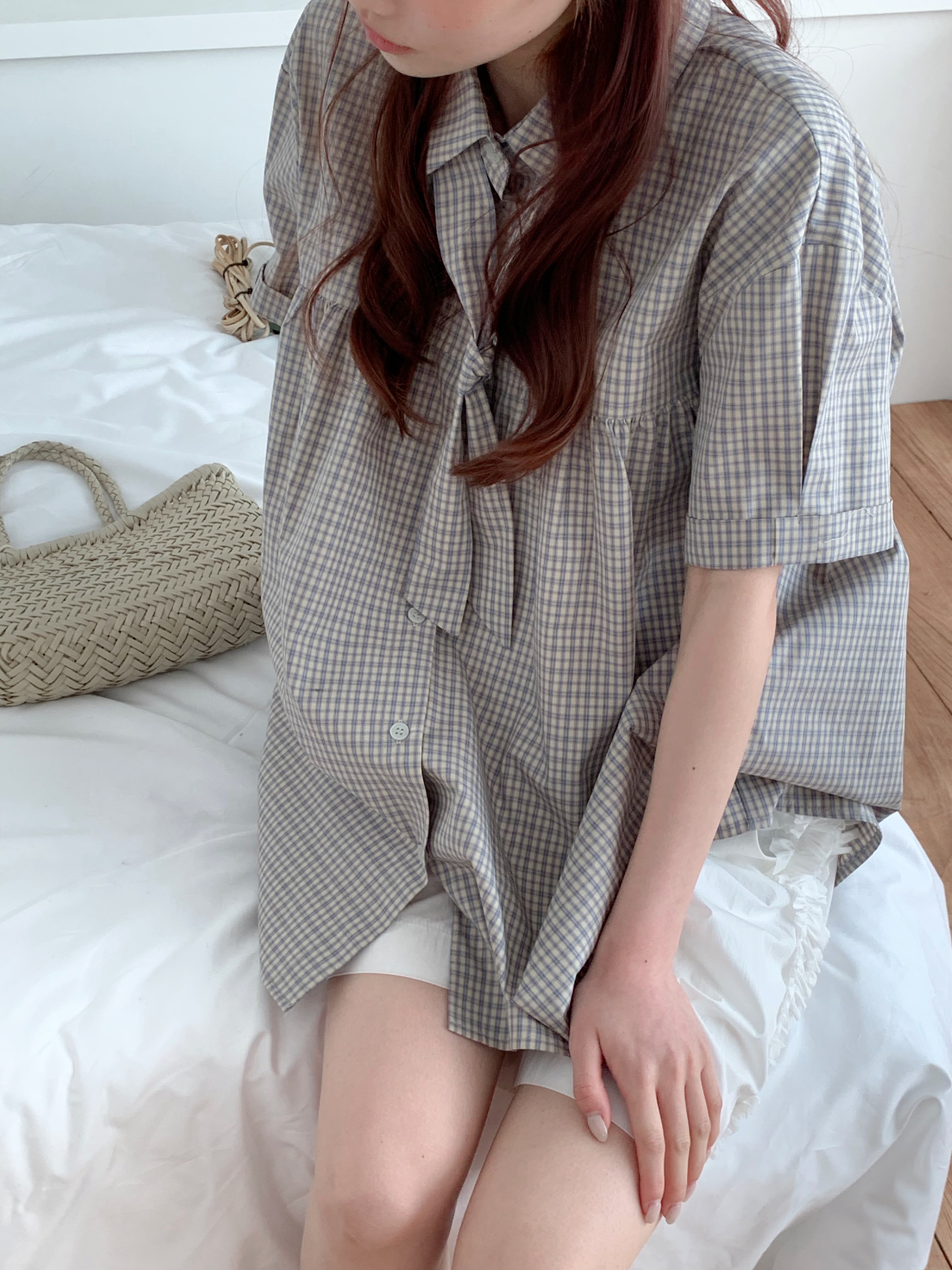 BEFORE SUNRISE韓國東大門直郵女裝新品人氣襯衫蕾絲衫系帶BEFORE SUNRISE襯衫/蕾絲衫