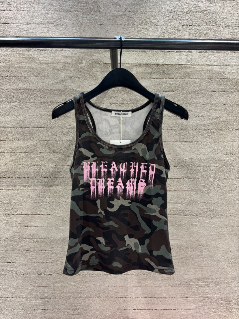 SUGAR CASE韓國東大門直郵女士新品職業休閑吊帶背心迷彩SUGAR CASE吊帶/背心圖色1