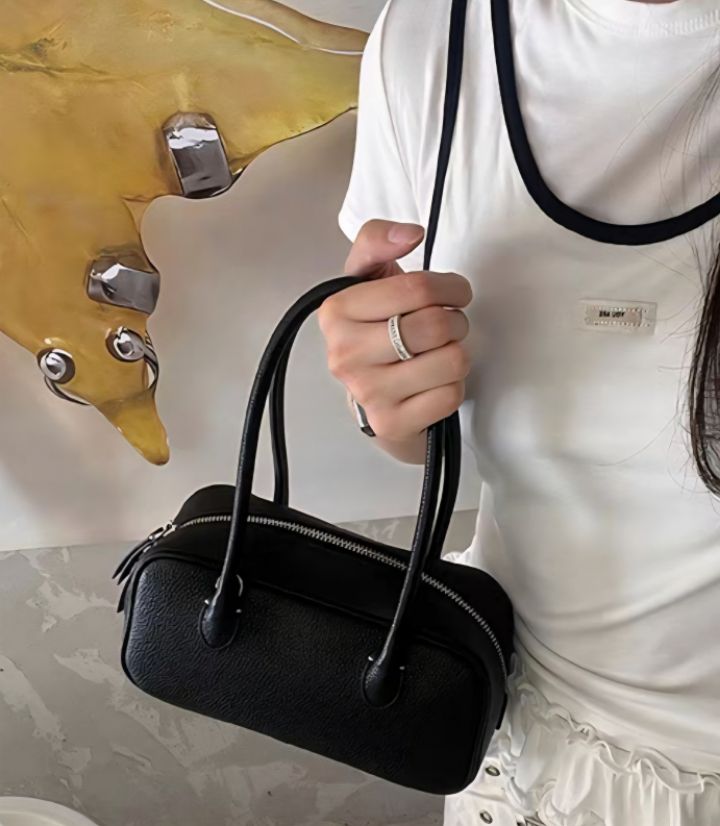 TROUVAILLE韓國代購女裝新品26春夏時尚手拿包腋下包牛皮TROUVAILLE手拿包/腋下包圖色1