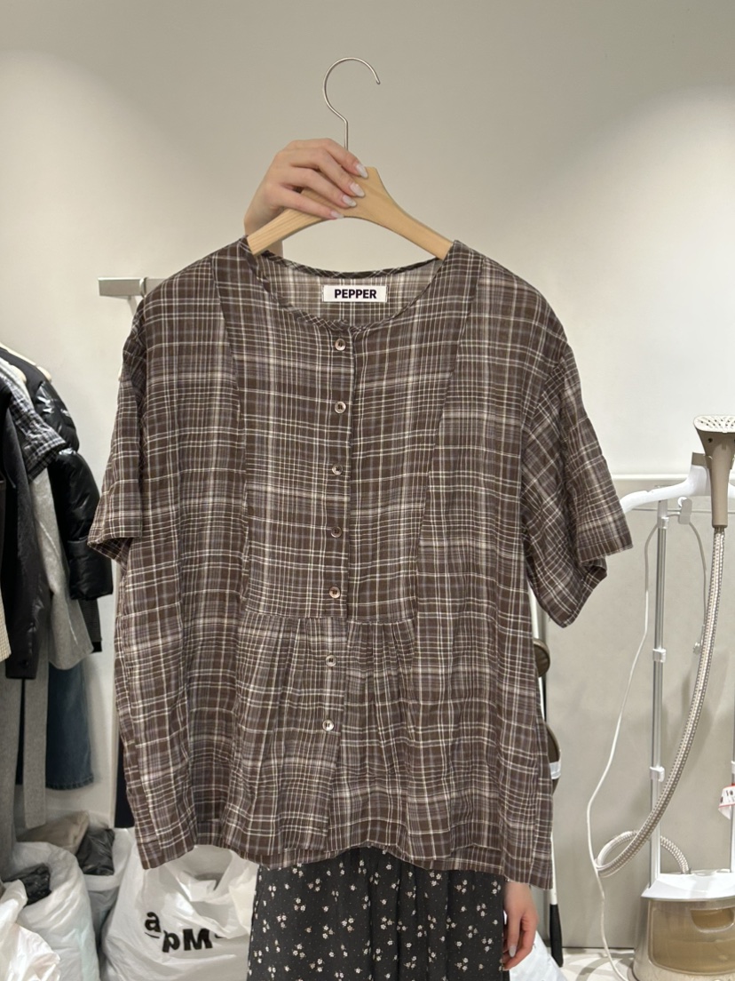 PEPPER-L韓國直郵實拍女士新品熱賣推薦人氣休閑襯衫蕾絲衫PEPPER襯衫/蕾絲衫圖色2