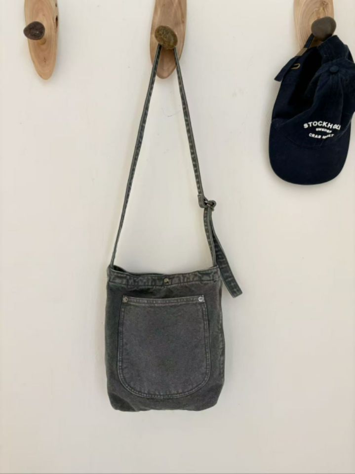 TROUVAILLE韓國東大門直郵女士新品人氣單肩斜跨包口袋水洗TROUVAILLE單肩/斜跨包