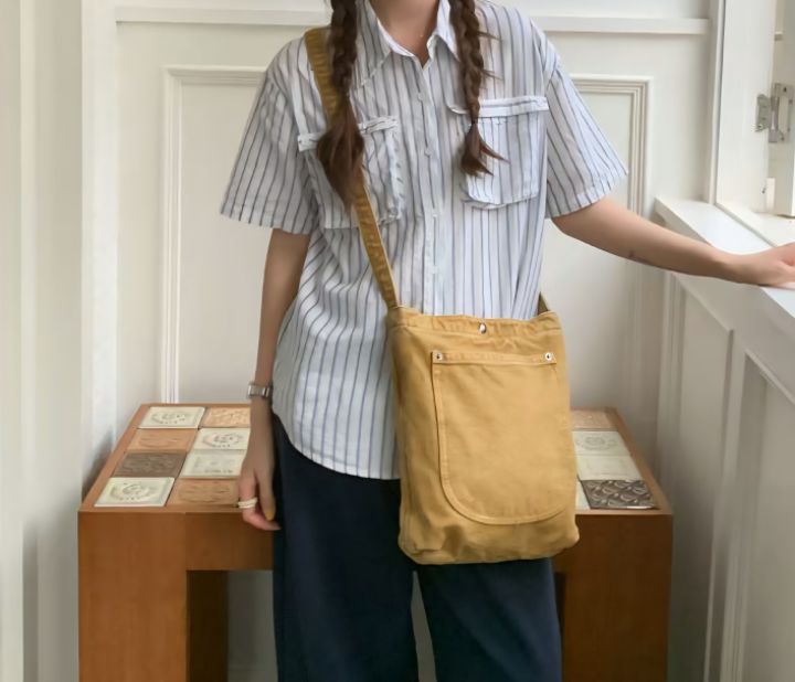 TROUVAILLE韓國東大門直郵女士新品人氣單肩斜跨包口袋水洗TROUVAILLE單肩/斜跨包圖色2