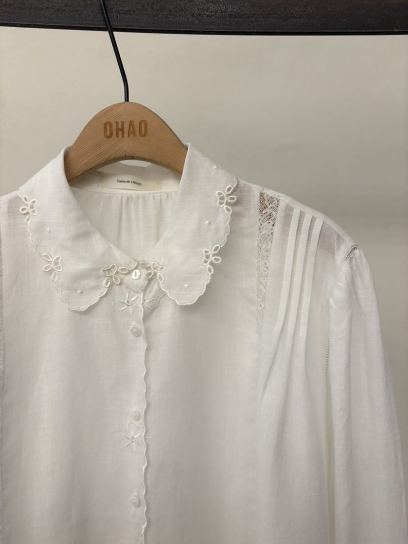 OHAO韓國東大門代購女士新款職業休閑人氣推薦襯衫蕾絲衫OHAO/HA MONG襯衫/蕾絲衫