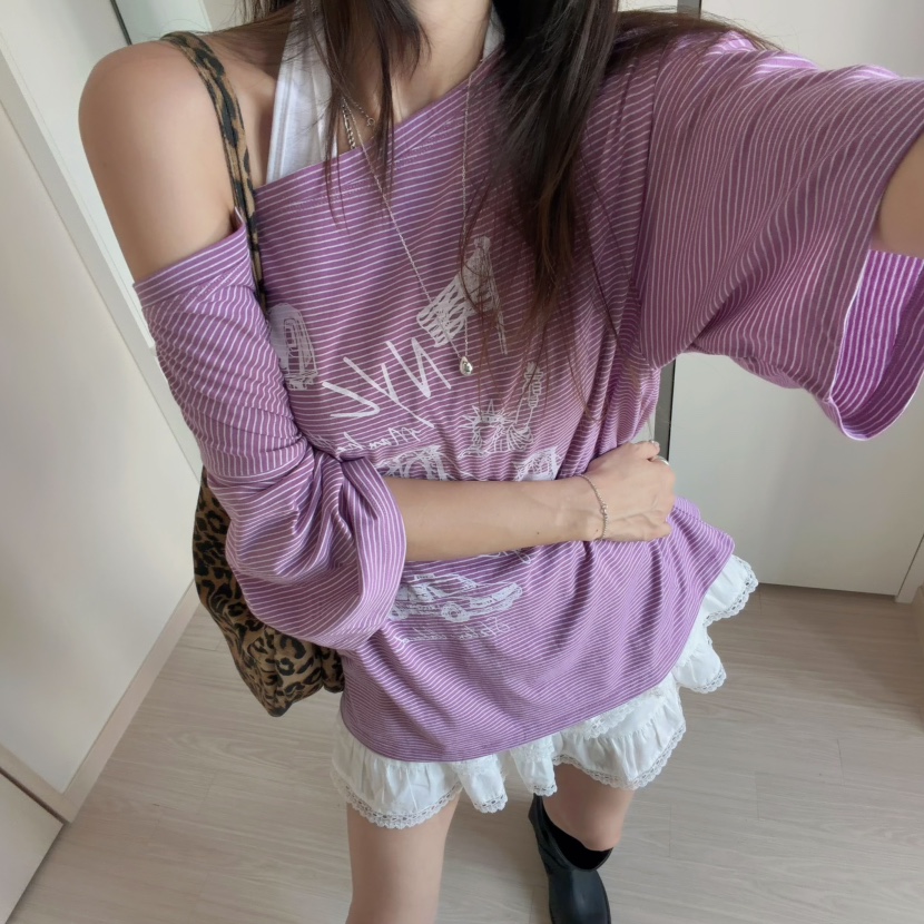 MORAN/MOSCO/SUGAR CASE韓國代購女士新品推薦T恤不含吊帶露肩MORAN/MOSCO/SUGAR CASET恤