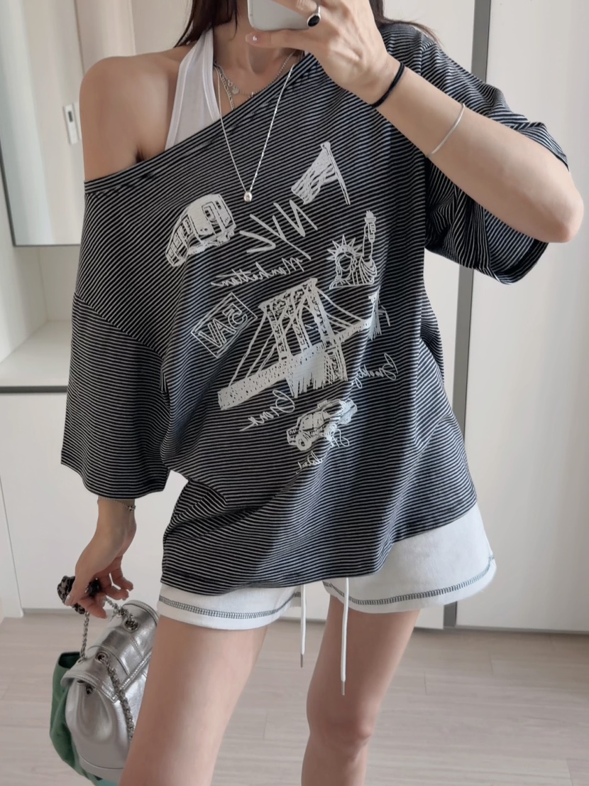 MORAN/MOSCO/SUGAR CASE韓國代購女士新品推薦T恤不含吊帶露肩MORAN/MOSCO/SUGAR CASET恤