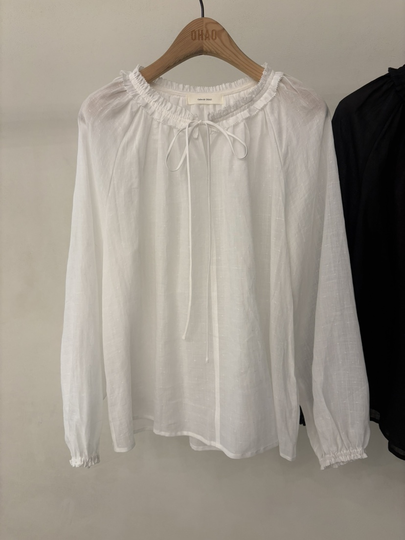 OHAO韓國直郵實拍女士新品熱賣職業26春夏推薦襯衫蕾絲衫OHAO/HA MONG襯衫/蕾絲衫圖色1