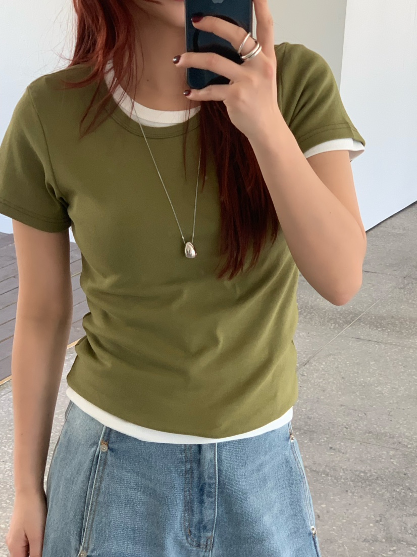 OVER NEAR韓國東大門代購女士新款熱賣休閑職業T恤不含內搭OVER NEART恤