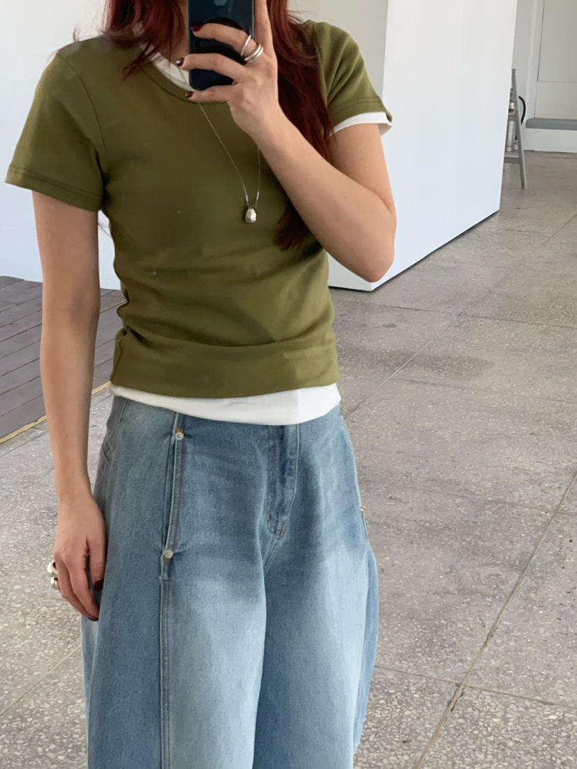 OVER NEAR韓國東大門代購女士新款熱賣休閑職業T恤不含內搭OVER NEART恤