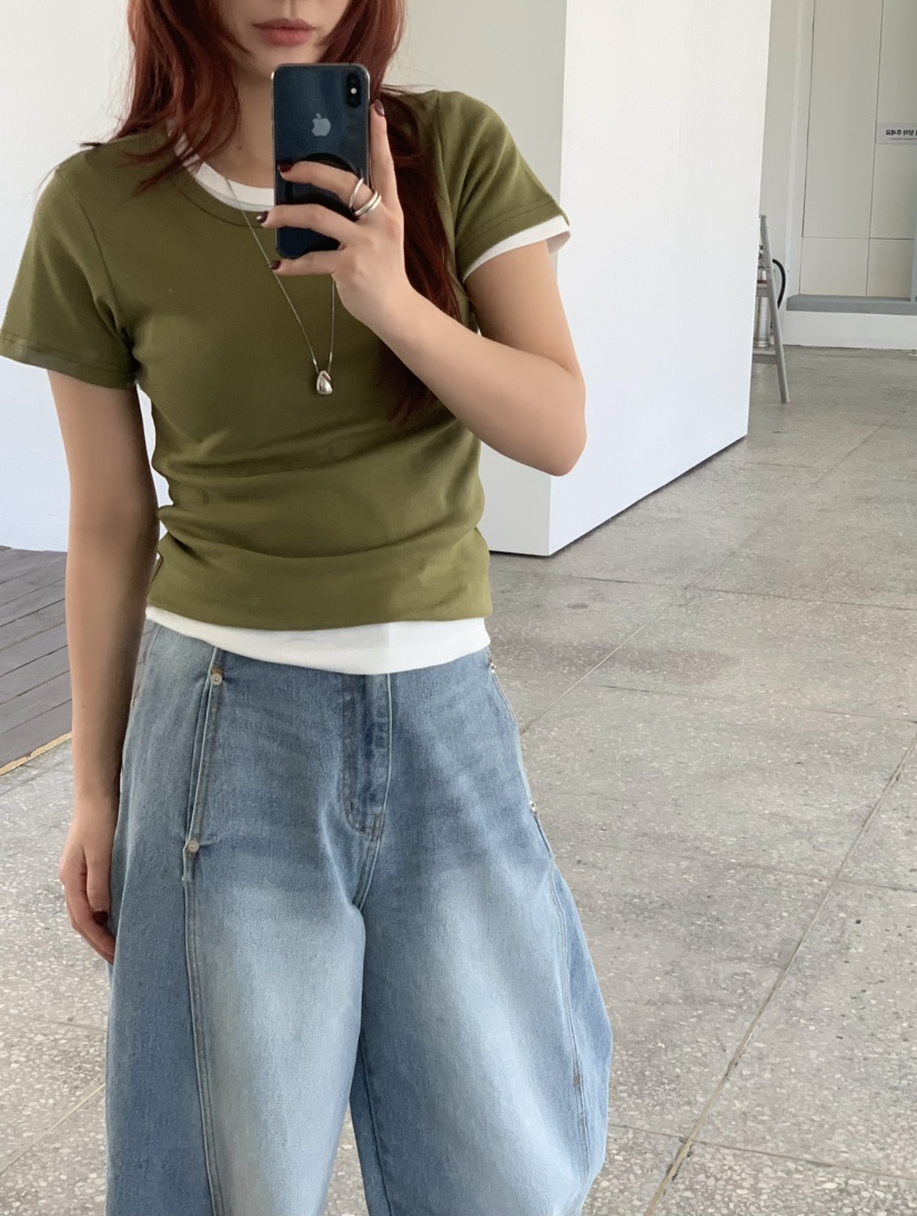 OVER NEAR韓國東大門代購女士新款熱賣休閑職業T恤不含內搭OVER NEART恤