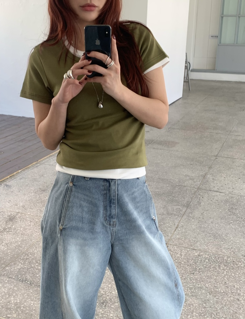 OVER NEAR韓國東大門代購女士新款熱賣休閑職業T恤不含內搭OVER NEART恤