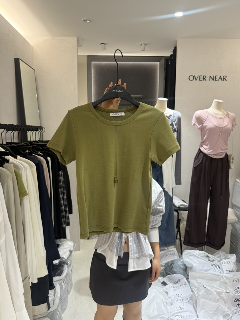 OVER NEAR韓國東大門代購女士新款熱賣休閑職業T恤不含內搭OVER NEART恤圖色4