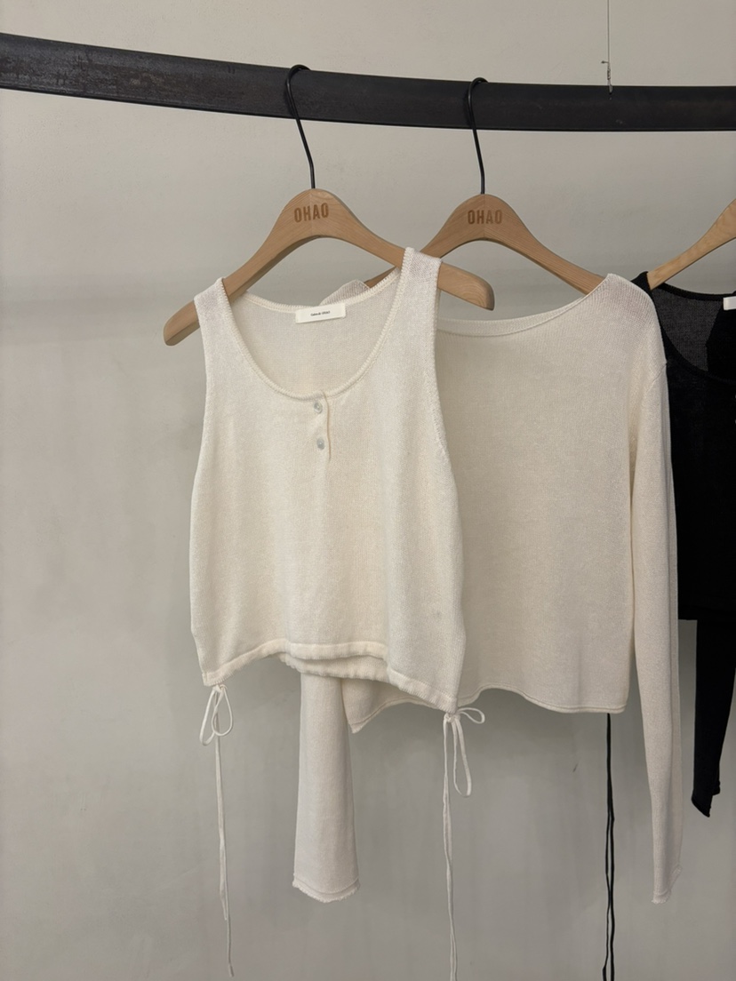 OHAO韓國直郵女士新品熱賣26春夏人氣休閑時尚職業針織衫OHAO/HA MONG針織衫