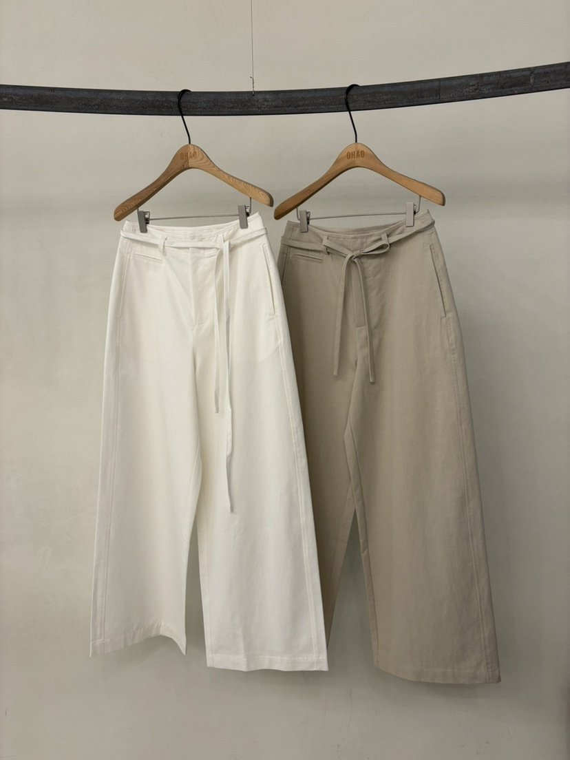 OHAO韓國直郵實拍女士新款人氣時尚熱賣職業休閑褲含腰繩OHAO/HA MONG休閑褲