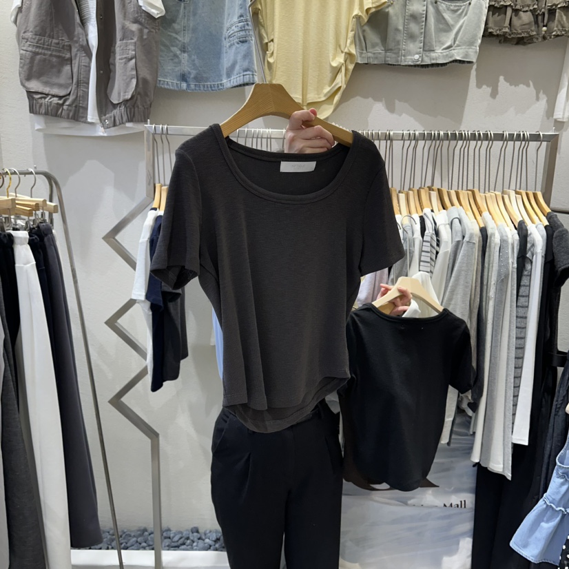 HIPTIQUE韓國東大門代購女士新品人氣職業26春夏休閑推薦T恤HIPTIQUET恤圖色3墨色