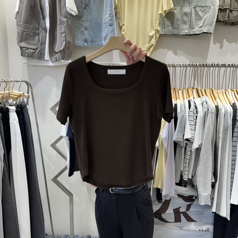 HIPTIQUE韓國東大門代購女士新品人氣職業26春夏休閑推薦T恤HIPTIQUET恤圖色4棕色