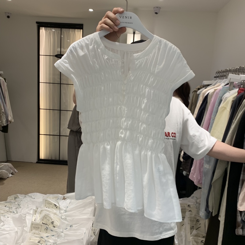 VENIR-a韓國直郵女裝新品時尚職業熱賣休閑推薦襯衫蕾絲衫VENIR-a襯衫/蕾絲衫圖色1