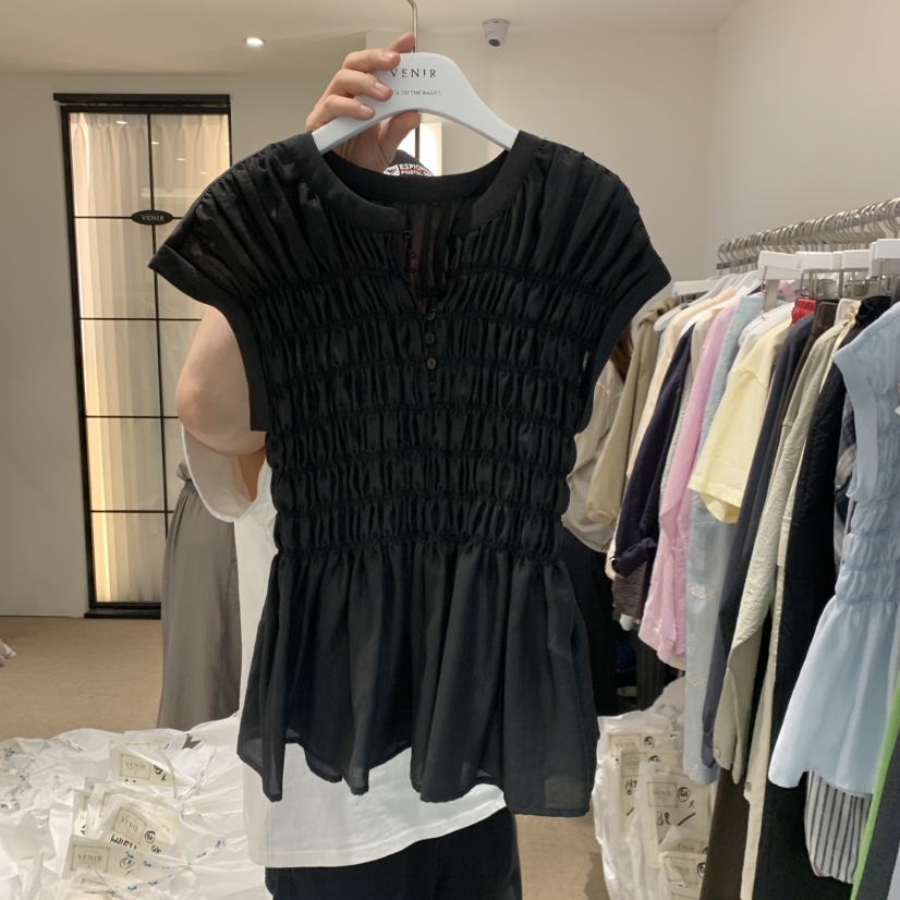 VENIR-a韓國直郵女裝新品時尚職業熱賣休閑推薦襯衫蕾絲衫VENIR-a襯衫/蕾絲衫圖色4