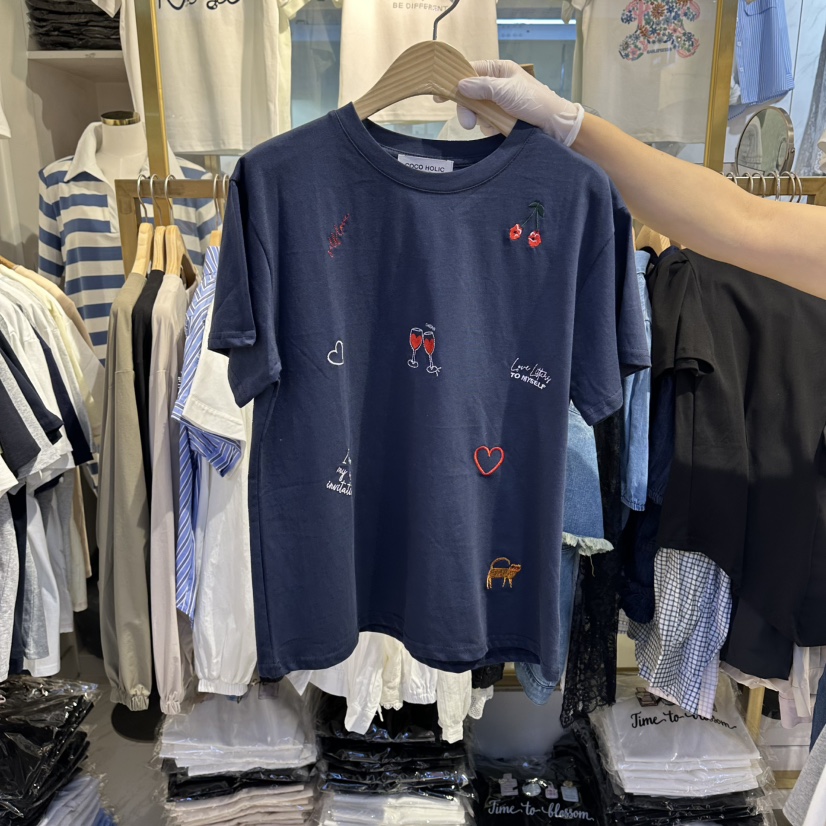 COCO HOLIC韓國直郵女士新款職業人氣時尚休閑推薦熱賣T恤COCO HOLICT恤圖色3