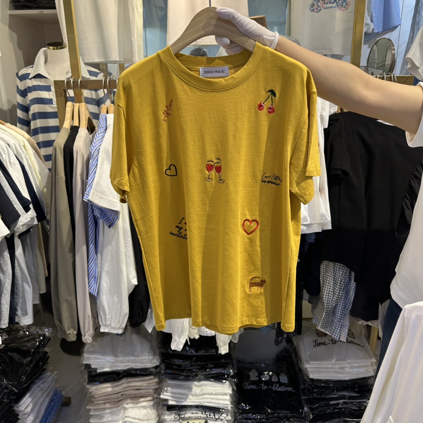 COCO HOLIC韓國直郵女士新款職業人氣時尚休閑推薦熱賣T恤COCO HOLICT恤圖色4