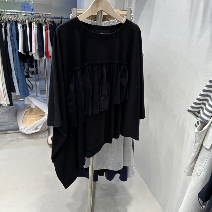 HOT PLACE/DREAM GIRIS/HOT ISSUE韓國東大門代購女裝新品人氣T恤不對稱荷葉邊HOT PLACE/DREAM GIRIS/HOT ISSUET恤圖色3