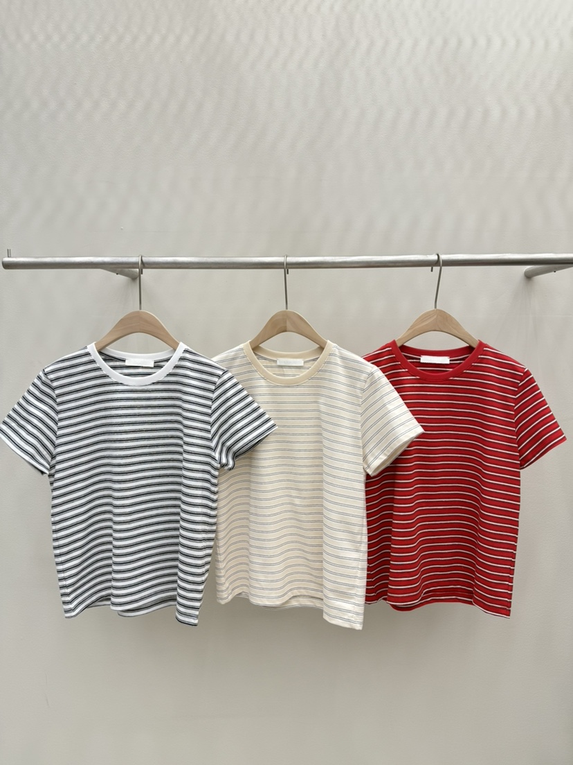 EOOB/LAMEREI韓國東大門直郵女裝新款26春夏熱賣T恤條紋EOOB/LAMEREIT恤