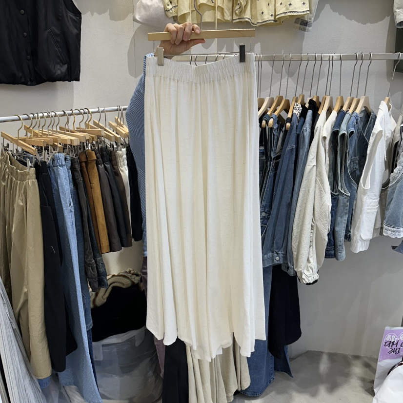 HIPTIQUE韓國代購女裝新款休閑人氣推薦休閑褲闊腿褲亞麻HIPTIQUE休閑褲圖色1