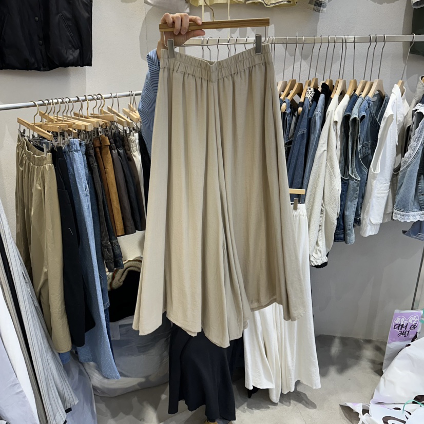 HIPTIQUE韓國代購女裝新款休閑人氣推薦休閑褲闊腿褲亞麻HIPTIQUE休閑褲圖色2