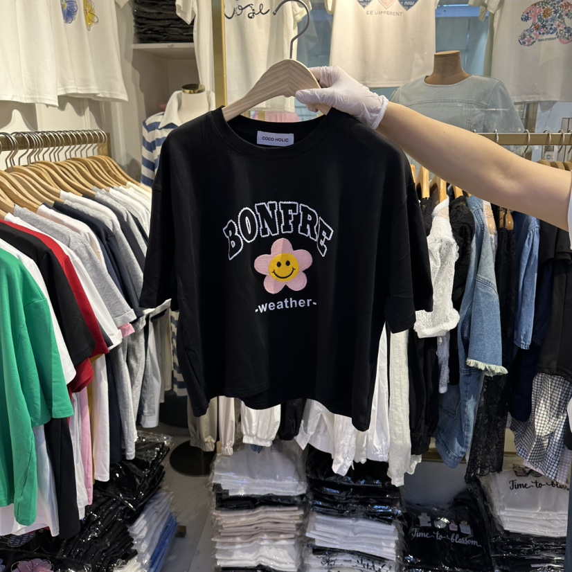 COCO HOLIC韓國代購女裝新款人氣26春夏職業推薦休閑T恤COCO HOLICT恤圖色2