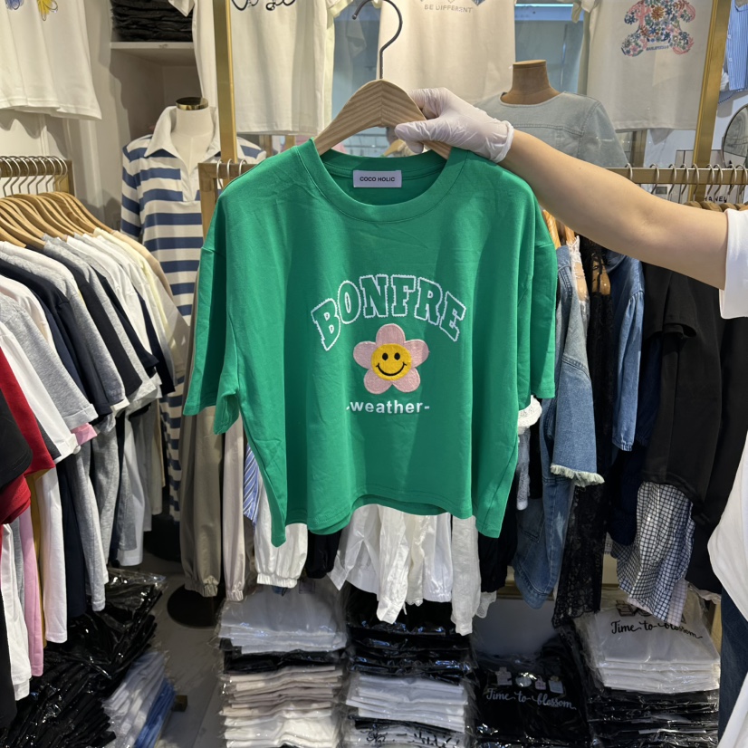 COCO HOLIC韓國代購女裝新款人氣26春夏職業推薦休閑T恤COCO HOLICT恤圖色3