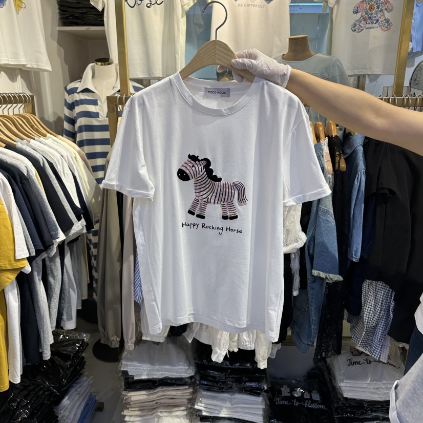 COCO HOLIC韓國東大門代購女士新品休閑熱賣職業人氣T恤COCO HOLICT恤圖色1